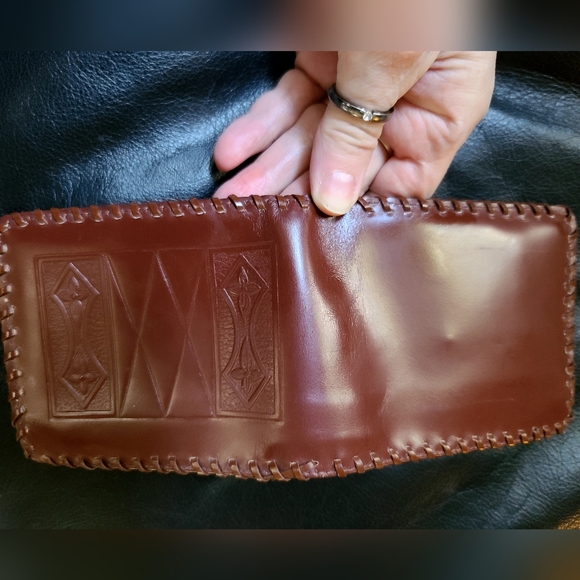 Calfskin genuine leather vintage wallet NEVER USED - Picture 2 of 8